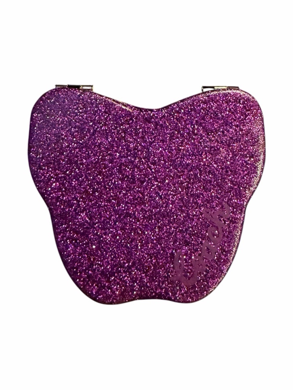 Coach Glitter Butterfly Compact Mirror in Silver/Jasmine NWT